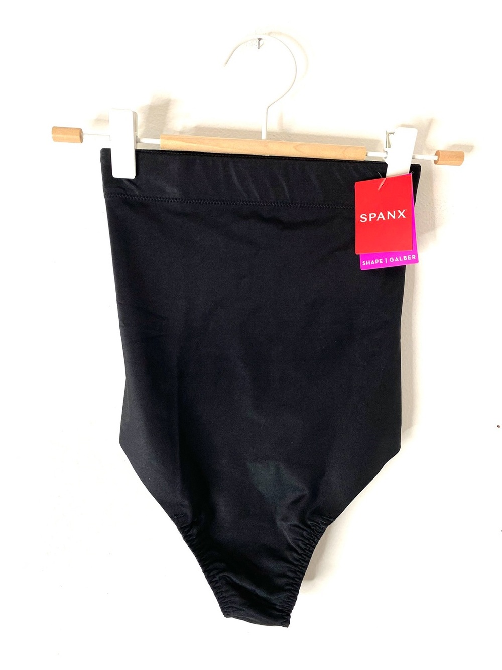 SPANX NWT High Waisted Thong Shapewear Black Targeted Support